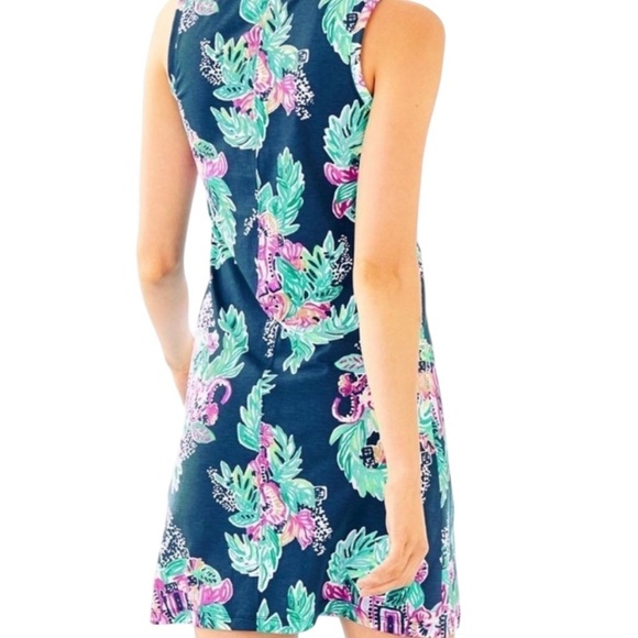 Lilly Pulitzer Small Raylee Blue Floral Sleeveless Summer Tank Mini Dress Y1 - Picture 2 of 7